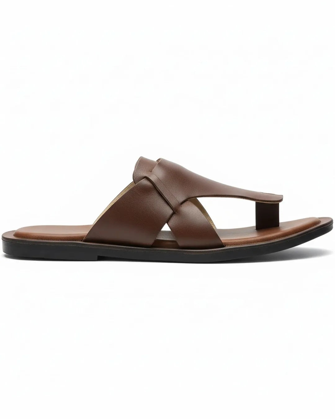 Brio – Tan Milled Leather Sandals for Men